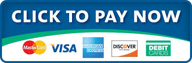 Image of "Click to pay now" with logos of Mastercard, visa, American Express, discover, and debit cards below. 